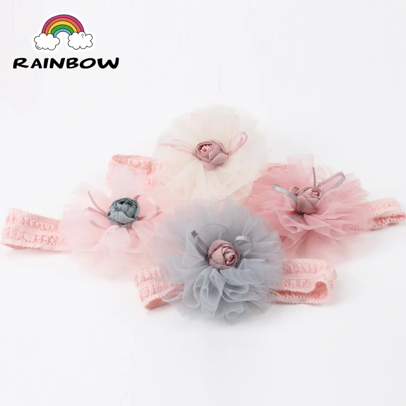 

1pcs Creativity Fashion Lace Sand Flower Bowknot Hairbands Infants Headband Children Girls Headband Handmade Headwear Accessory