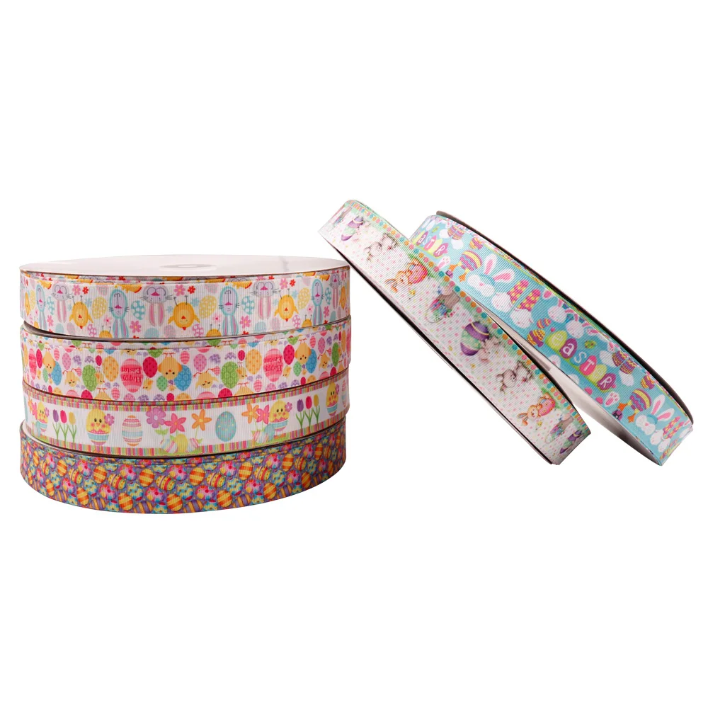 JOJO Луки 25 мм 5y Grosgrain ленты Пасхальные Мультфильм животных печатных тесьма для рукоделия вечерние для упаковки подарков самодельные Луки