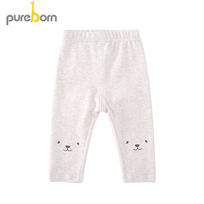 Pureborn детские брюки повседневные длинные брюки хлопок Весна Осень Леггинсы Детская одежда для маленьких мальчиков и девочек одежда