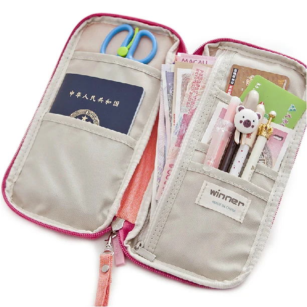 Solid Candy Color Large Capacity Multifunction Travel Permit Bag Passport Holder Ticket Card Storage Pouch Handbag Pencil Case | Канцтовары