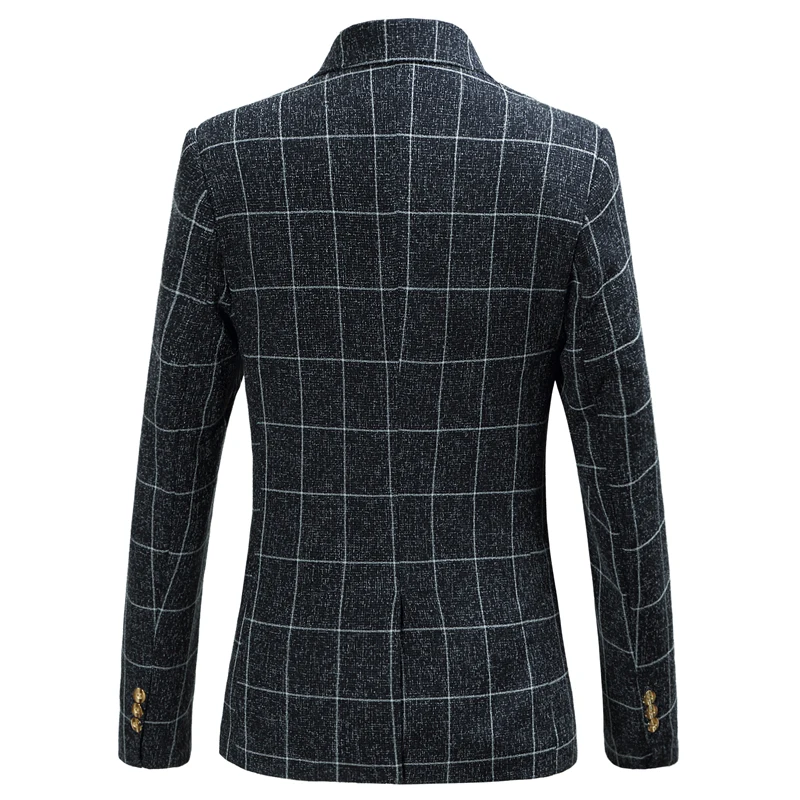 Блейзер мужской костюм 2019 модная куртка Мужская Slim Fit повседневные клетчатые