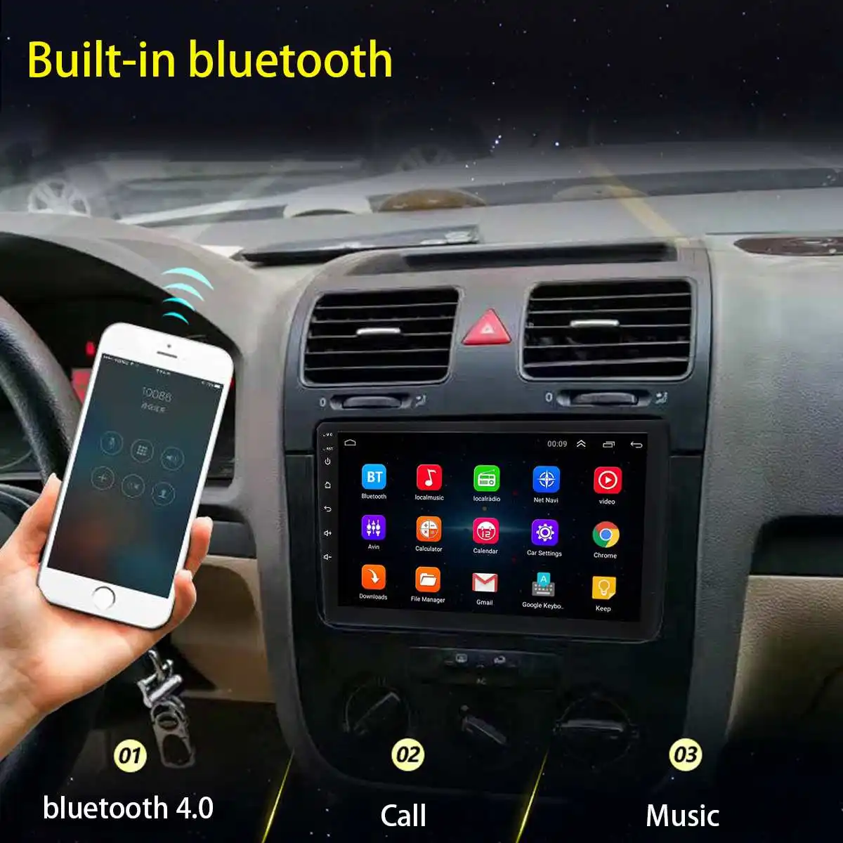 Универсальный автомобильный Радио плеер Android 8,1 1G+ 16G Мультимедийный wifi bluetooth с регулируемым экраном, вращающийся плеер 8 ядер