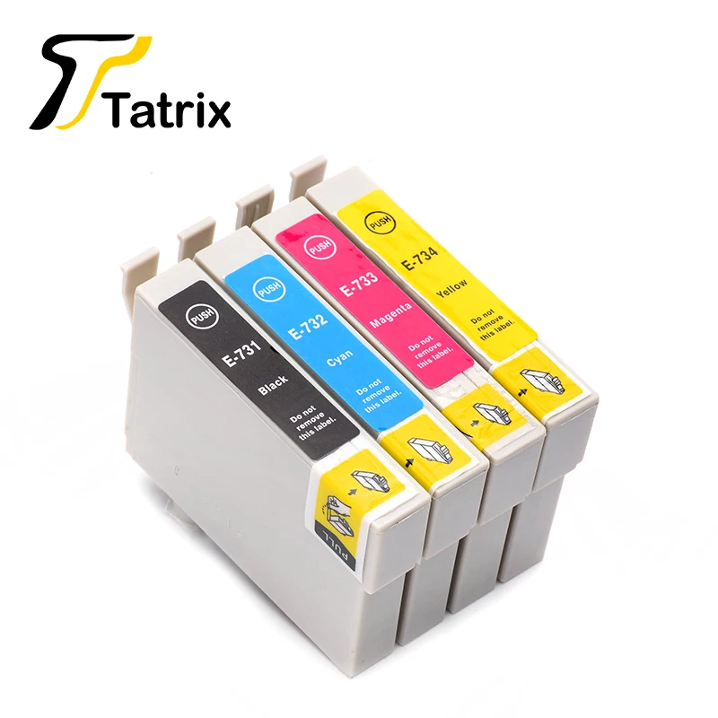 Tatrix для Epson T0731 T0732 T0733 T0734 чернильный картридж для принтера Epson Stylus C79 C90 C92 C110 CX3900 CX3905 CX4900