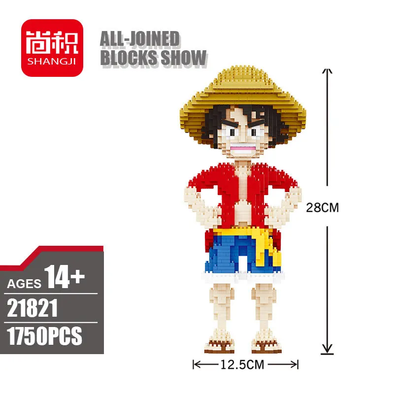 Аниме One Piece Monkey D. Луффи сидя Чоппер блок Diy модель строительные игрушки для детей