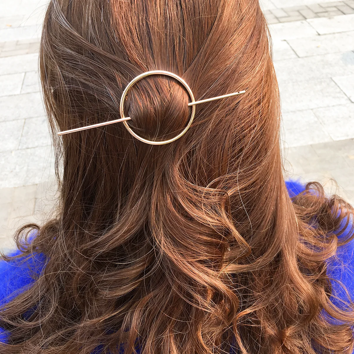 Fashion hair accessories geometric round hollow hairpin headwear circle jewelry |
