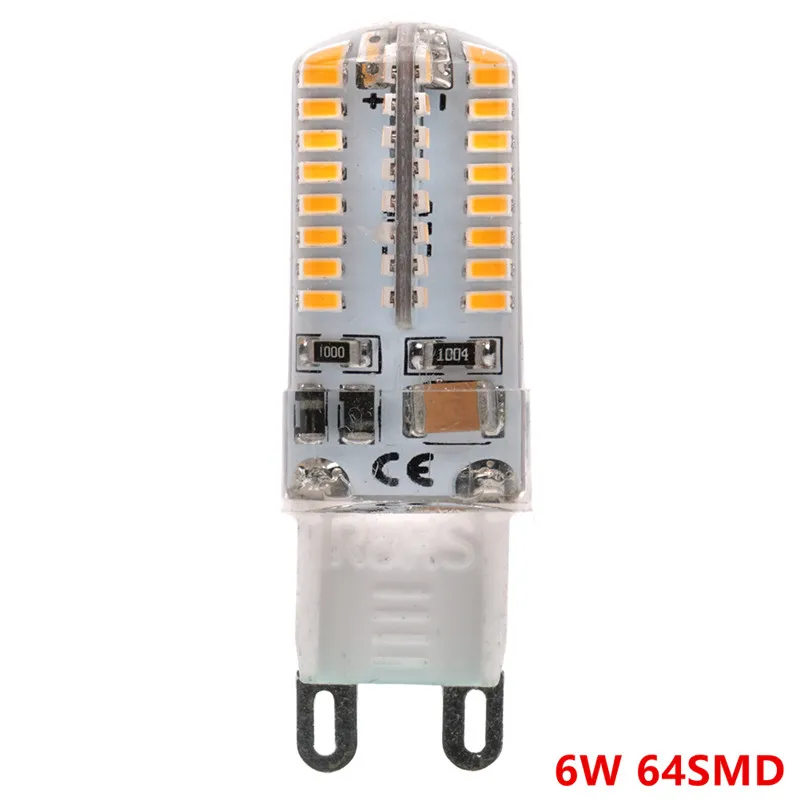Светодиодная лампа Mini G9 6 Вт/9 Вт 220В/110В 3014 SMD 64/104 светодиодов Холодный/теплый белый