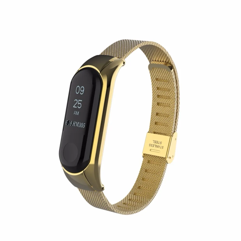 HANGRUI 3 mi Band 3 Аксессуары сменный ремешок для Xiaomi mi 3 браслет ремешок на запястье Banda3 нержавеющая сталь черный серебристый золотой