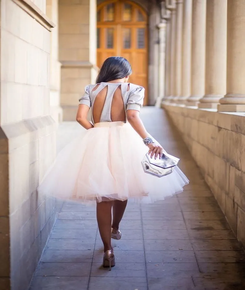 

Fashion Color Mini Skirt Women Girls Under Rockabilly Petticoat Tutu Tulle Knee Length Fan Costume Ball