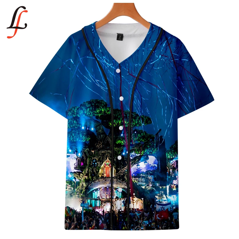 Tomorrowland/бейсбольная футболка с короткими рукавами и 3D принтом K Pop Harajuku летняя