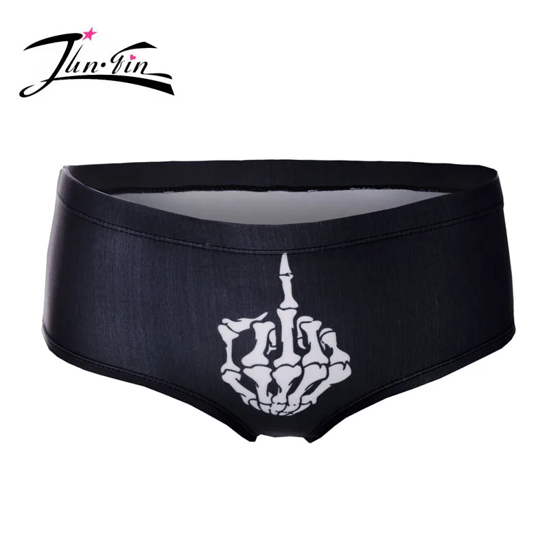 

Briefs 2016 Print 3D black Skull Hand Briefs Underwear Women Sexy Panties Panty