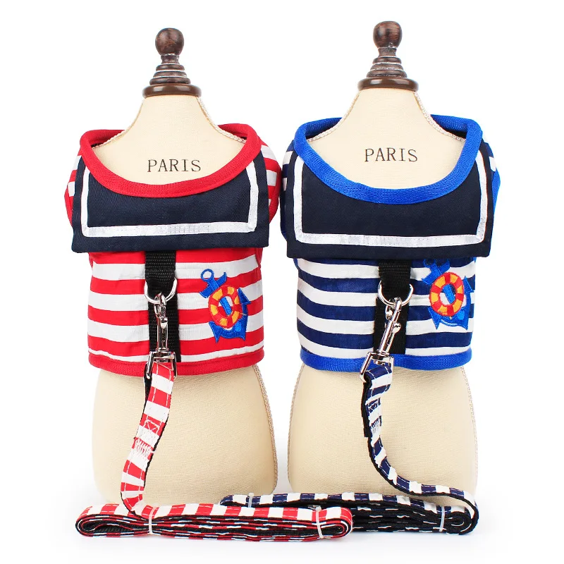 No Pull Step-in Mesh Dog Harness with Padded Vest Classic Navy Stripe Pet Puppy Walking and Leash Leads Set S M L | Дом и сад