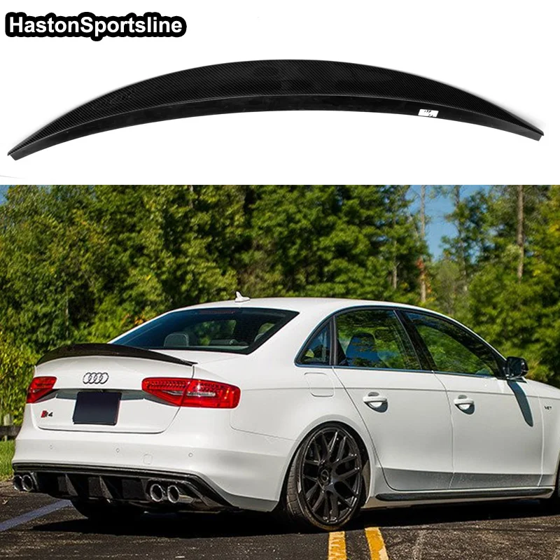 Для Audi S4 B8.5 Sedan 2013- углеродное волокно спойлер багажника крыло HK стиль