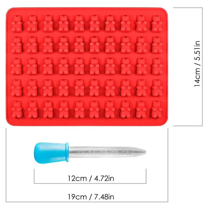 Форма для мастики с пипеткой 50 ячеек|gummy bear mold|jelly moldsilicone mold |