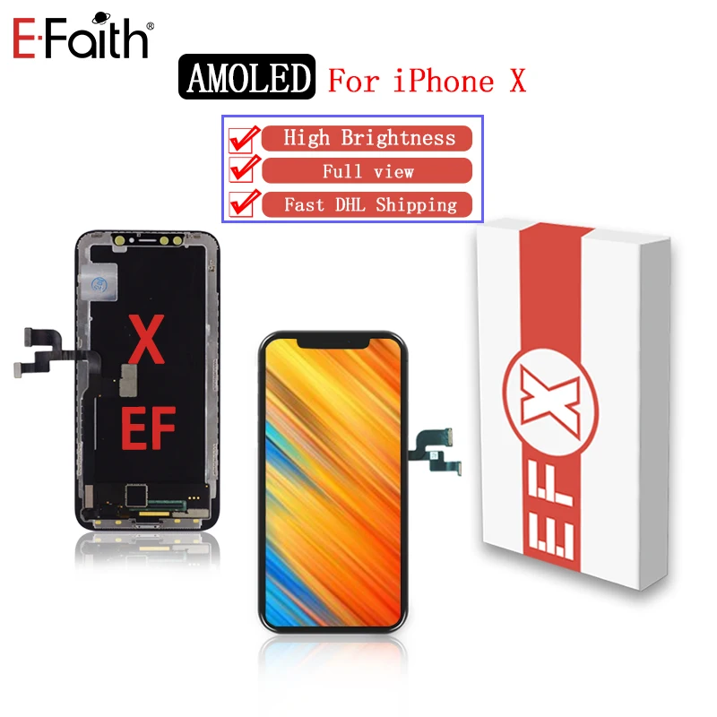 2piece EFaith AAA+++ quality display for iPhone X XR XS Max lcd Screen Amoled with full view high brightness Black DHL Ship | Мобильные