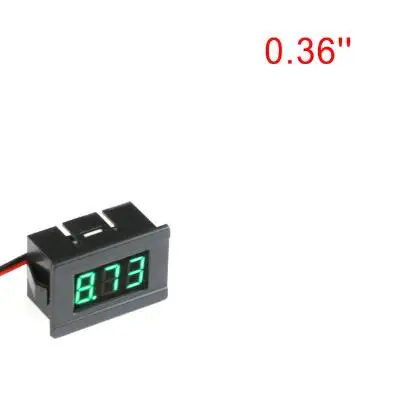 0.36in Green Мини цифровой вольтметр постоянного тока 4,5 в до 30 V 2-проводной миниатюрный светодиодный дисплей Напряжение измерительный прибор для тестирования автомобиля Мотоциклетные батареи автомобиля - Цвет: 0.36in Green