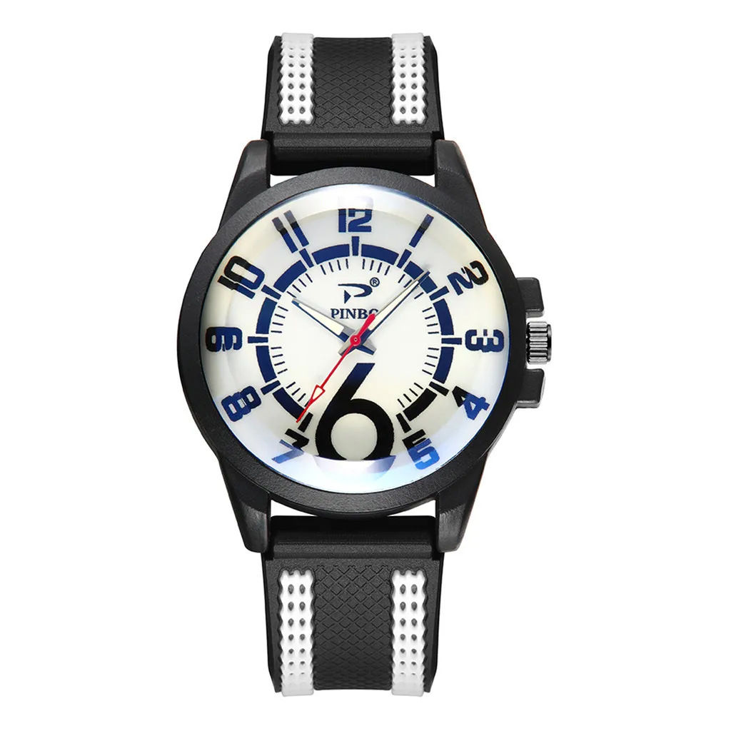 Horloges мужские мягкие силиконовые резиновые ремешки Бизнес Мужские наручные часы