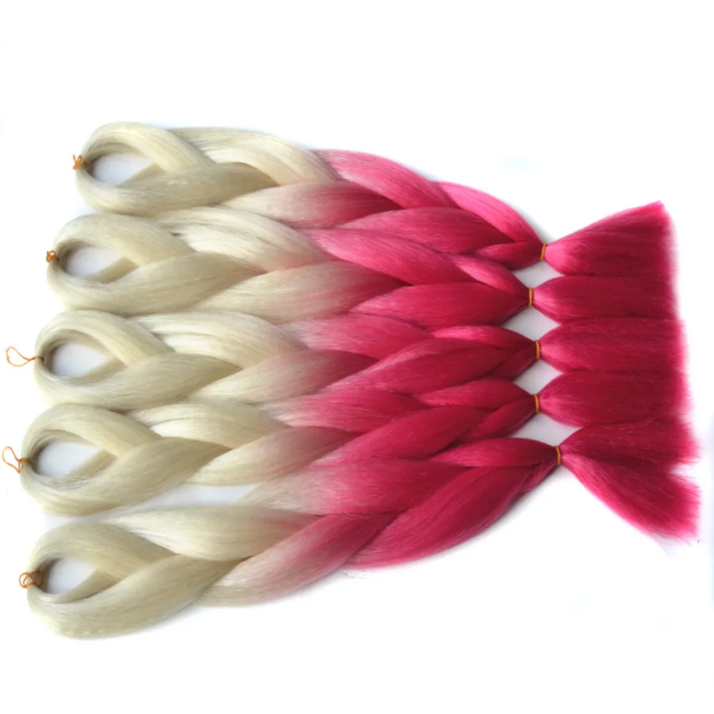 Chroliss 24 &quotпрямые огромные затененные волосы в косичках 613TPink Синтетические пряди