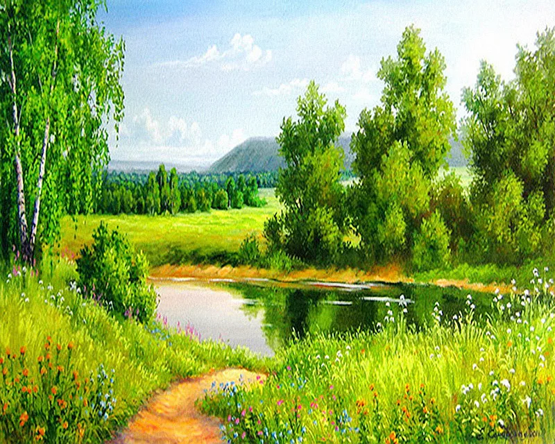 Украшение для дома, алмазная живопись, стразы, вышивка крестиком, Живописная природа, озеро, сделай сам, алмазная вышивка, Алмазная мозаика, декор для стен
