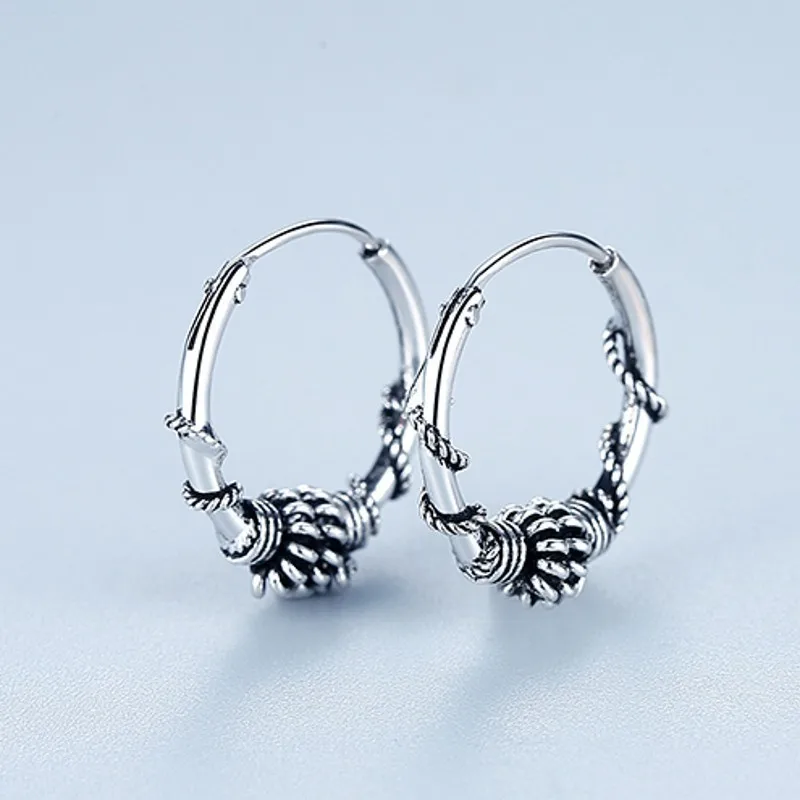 Винтажные серебряные круглые серьги Aretes для влюбленных, круглые серьги-кольца для женщин, кольца для ногтей, женские серьги-кольца в стиле панк