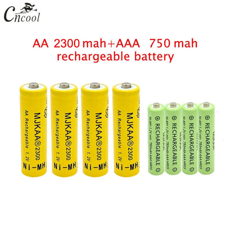 20 шт AA 2300mAh Ni MH аккумуляторы + AAA 750mAh Аккумуляторы|Перезаряжаемые батареи| |