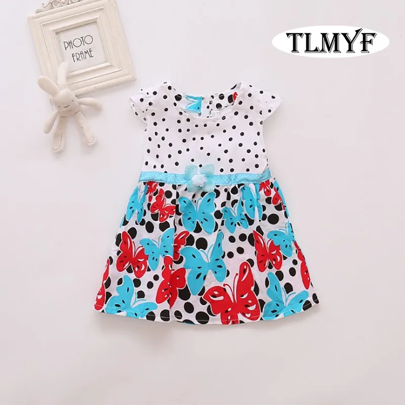 Новейшее платье принцессы для девочек 0 4 лет модное Хлопковое с принтом M00008|dress