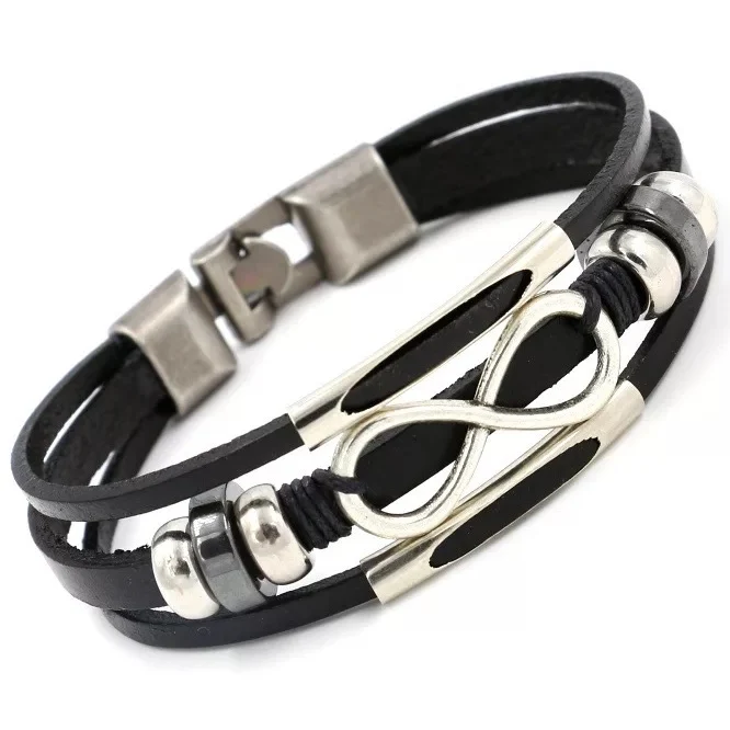 Браслет манжета унисекс из натуральной кожи в стиле панк|designer mens bracelets|fashion men
