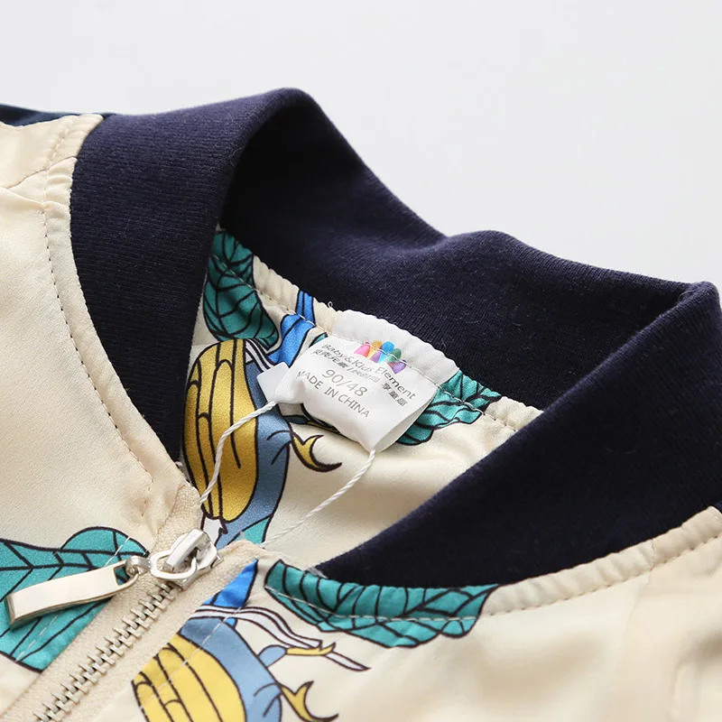 2018 Cartoon Birds Pattern Baseball Jackets For Girls Clothes New Fashion Long Sleeve Kids Outerwear &amp Coats Children's Clothing |