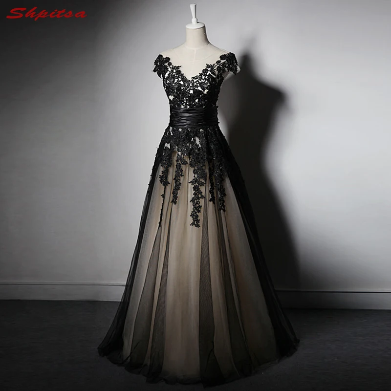 Черные Свадебные платья для матери невесты трапециевидные вечерние крестной