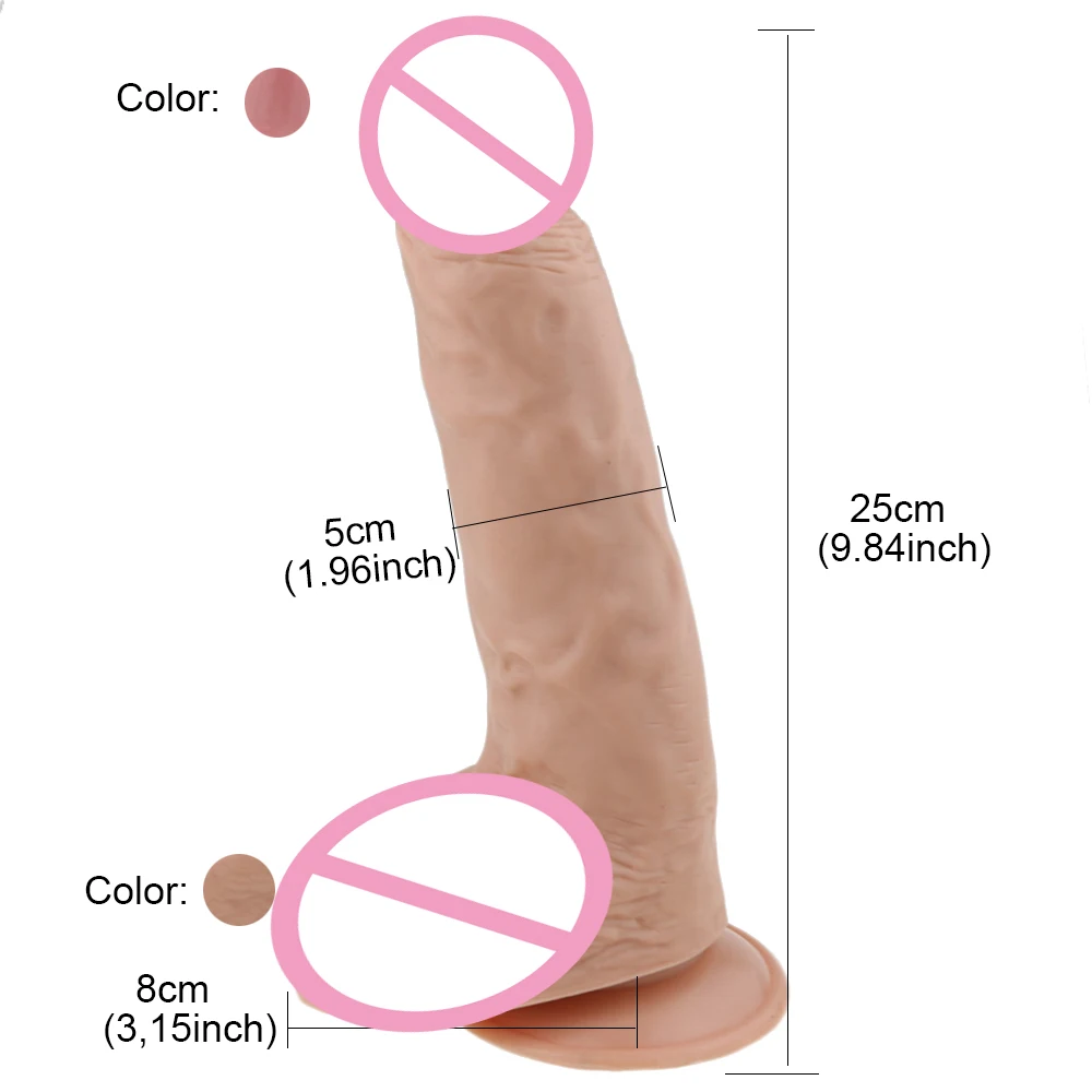 9 8 дюймовый фаллоимитатор реалистичный большой телесный коричневый гибкий