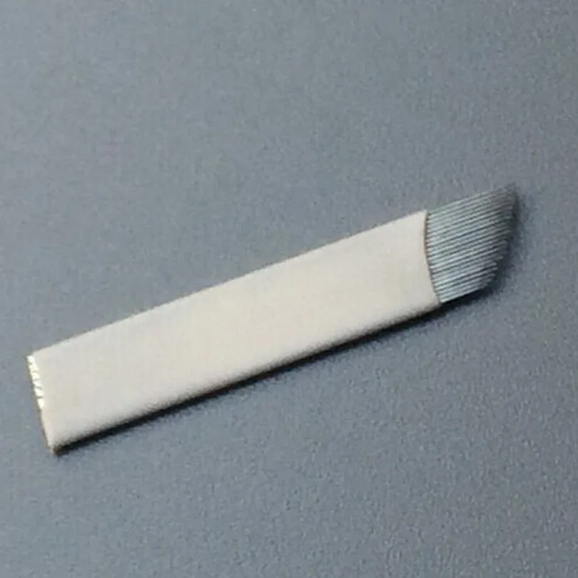 

100pcs/lot 0.25mm White 21Pins Curved Needles Eyebrow Tattoo Blades For Permanent Makeup Tattoo Manual Pen