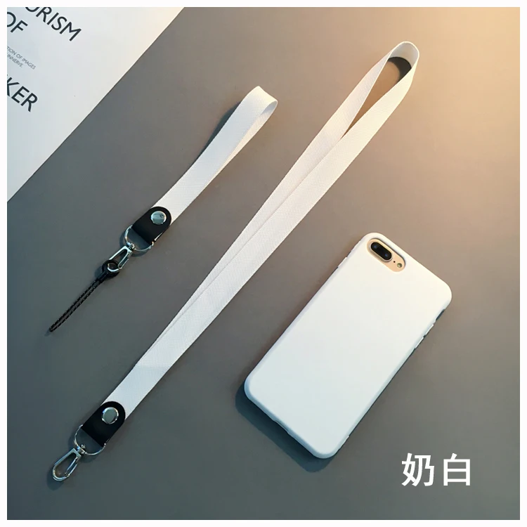 white Силиконовый чехол для телефона из ТПУ для iphone 7plus 6 6s 6plus 7 8 8plus матовый однотонный силиконовый чехол для iphone XS MAX XR с ремешком - Цвет: white