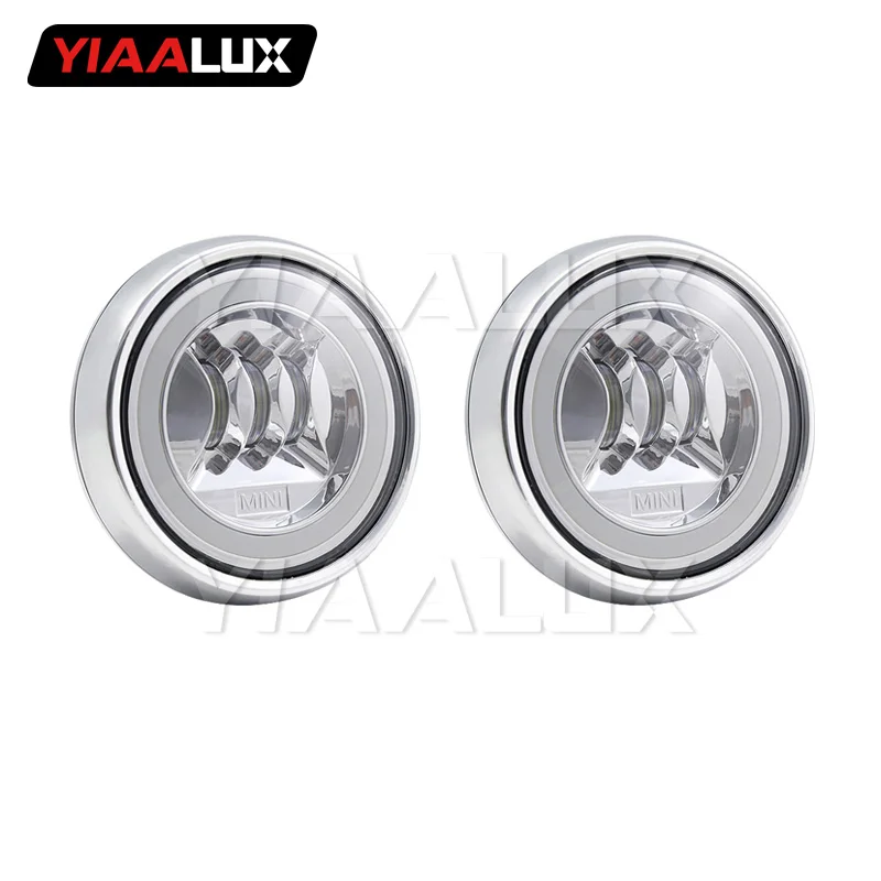Chrome Finish Angel eyes Хромированный Светодиодный фонарь для MINI Cooper, светодиодный фонарь переднего бампера-YIAALUX - Цвет: Chrome Finish