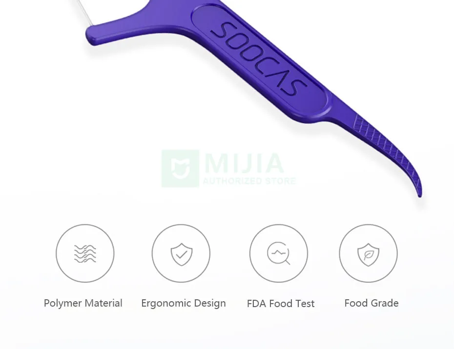 50 шт./кор. Xiaomi Soocare Профессиональный тончайший dentalfoss эргономичный дизайн, Управление по санитарному надзору за качеством пищевых продуктов и медикаментов тестирования Еда Класс