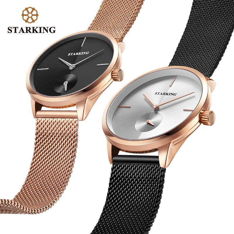 Кварцевые часы STARKING для влюбленных мужчин и женщин мужские сетчатые из