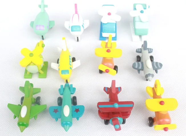 12 моделей детей деревянный самолет игрушки/дети мальчик любимый полный набор