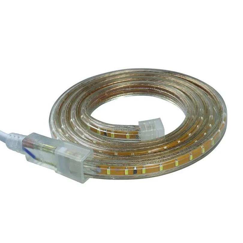 5 м 10 м 20 м 220 В Светодиодная лента Водонепроницаемая smd 5050 3014 5730 2835 ip65 Рождественские огни+ разъем питания Гибкая неоновая наружная лампа