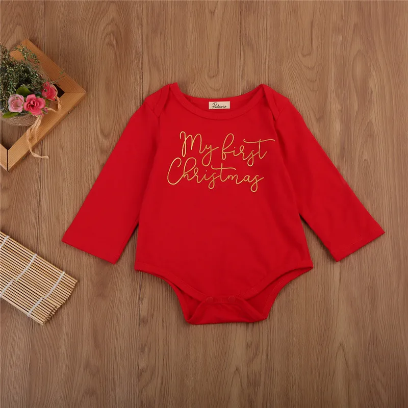 Однотонные красные комбинезоны с золотыми буквами длинным рукавом Осень-зима