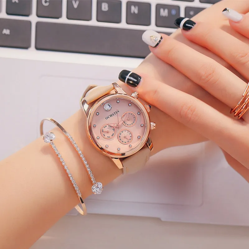 OCHSTIN новый дизайн модные женские часы элегантные кварцевые со стразами