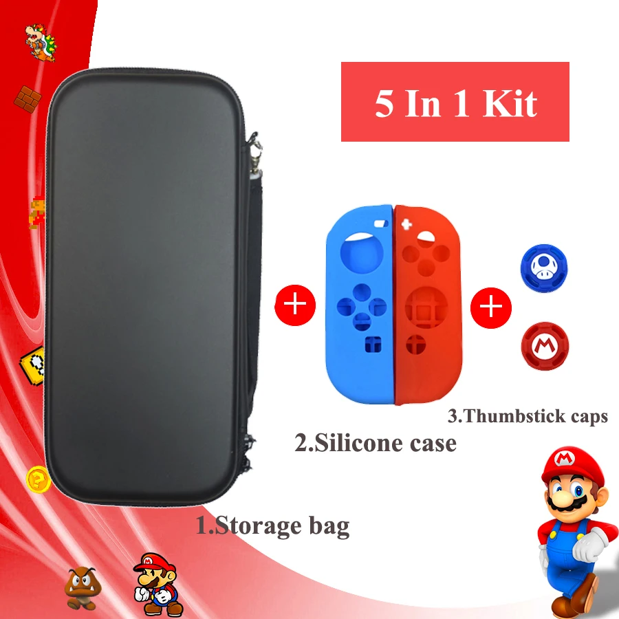 5 предметов аксессуары для игр с переключателем защитный чехол Nintendo doswitch большая