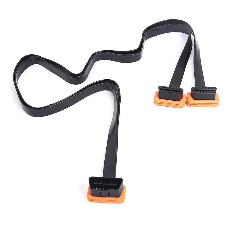 Новое поступление! 1 м OBD2 соединительный кабель к 2 с плоскими лапша линейный