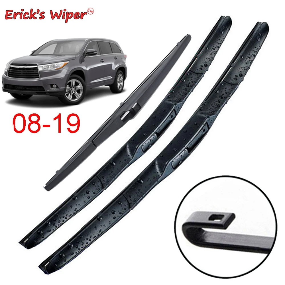Erick's Wiper Front & Rear Wiper Blades Set For Toyota Highlander Kluger XU40 XU50 2008 - 2019 Windshield Windscreen 26