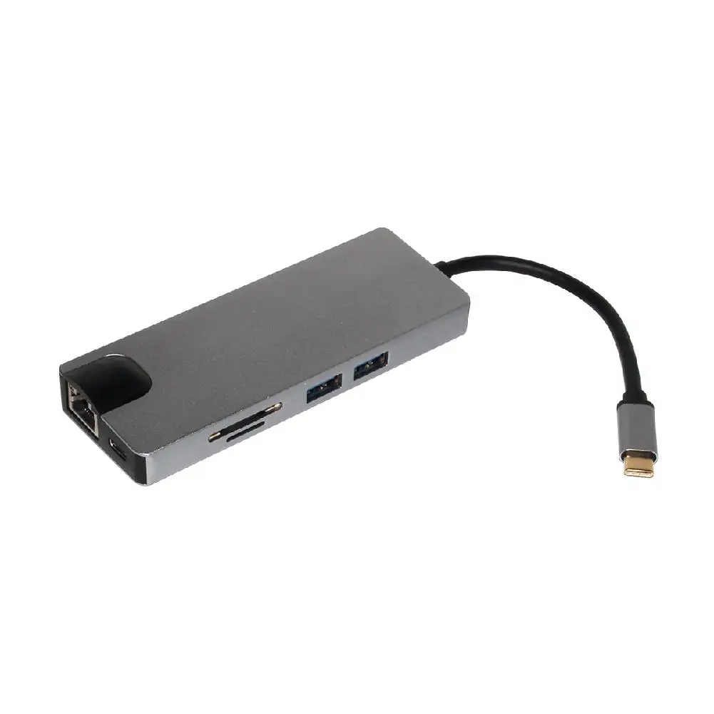 8 в 1 USB C концентратор HDMI VGA Ethernet Lan RJ45 адаптер для Macbook Pro Type кардридер 2 3 0 + зарядный