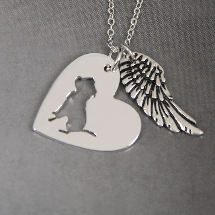 PitBull ожерелье кулон питбуль сердце СОБАКА Мемориал ожерелья домашних животных &