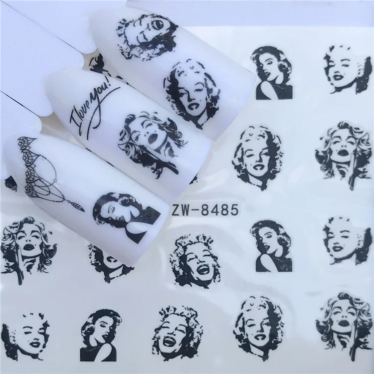 Nail sticker art decorations Monroe young lady slider adhesive Water Transfer decals manicure lacquer accessoires polish foil | Красота и