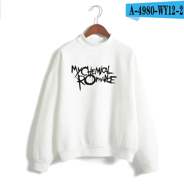 white My Chemical Romance толстовки мужские женские черные парад панк эмо рок Толстовка свитер осень зима спортивный костюм топы водолазка Одежда - Цвет: white
