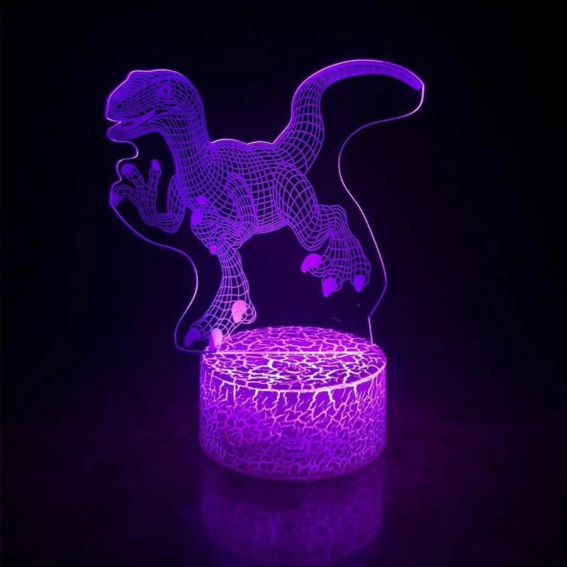3D иллюзия динозавра Новинка игрушечная лампа 7 цветов светодиодный сенсорный Ночной светильник для сна светильник светится в темноте игрушка для мальчиков подарок на день рождения