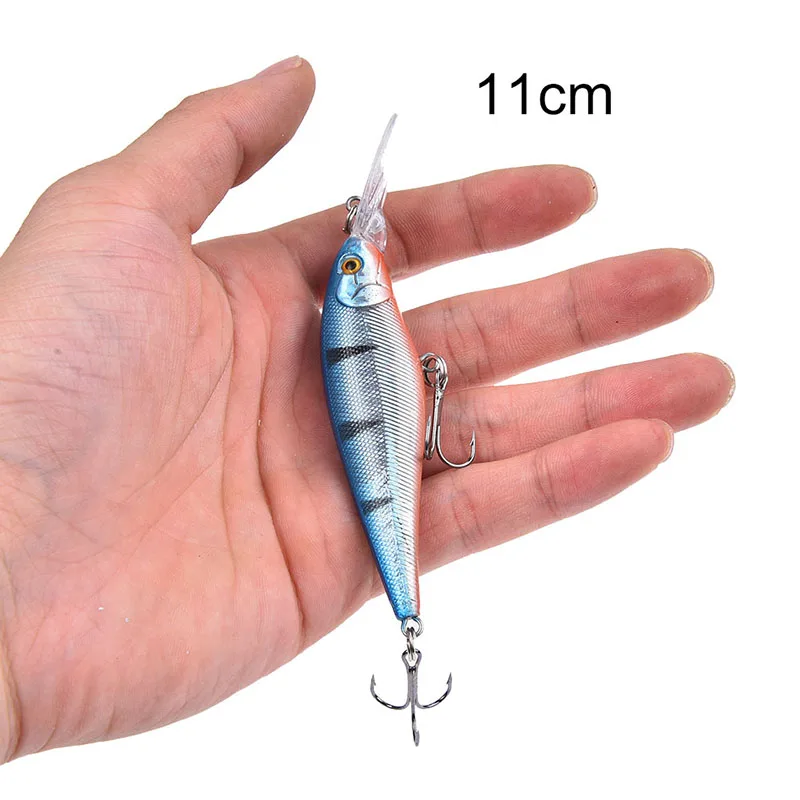 9 5 см 7 11 Рыболовная Приманка Minnow жесткая приманка с 3 рыболовными крючками