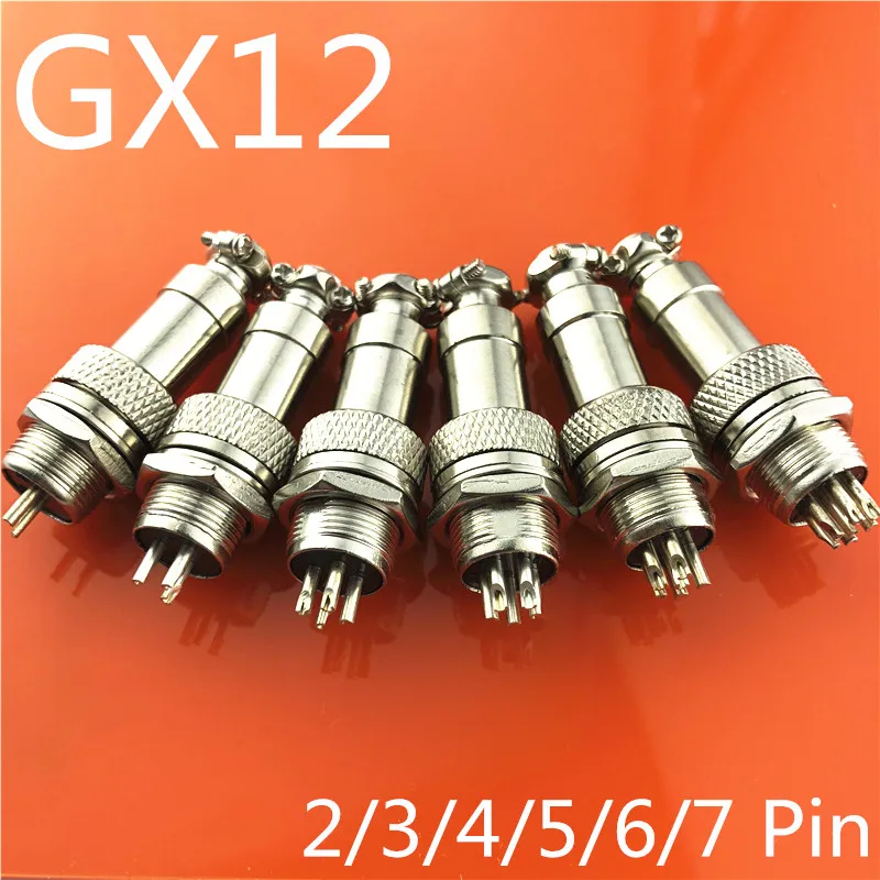 1 комплект GX12 2/3/4/5/6/7 Штекерный + гнездовой 12 мм проводной панельный соединитель