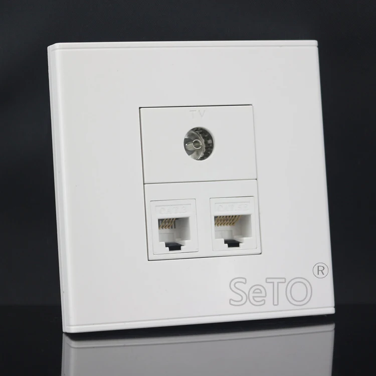 SeTo 86 Тип RJ45 Cat5e сеть Lan+ ТВ+ RJ11 Cat3 Телефонная настенная пластина розетка Keystone Лицевая панель