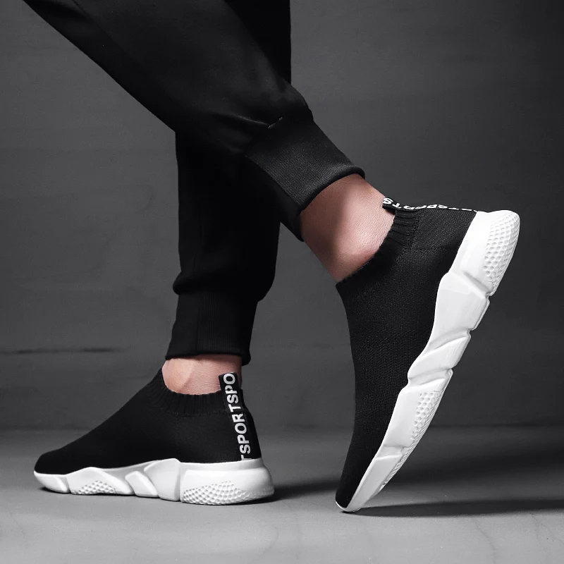 

2018 New Arrivals Men's Fashion Brand Casual Shoes Trend Socks Shoes Male Adult High Top Sneakers Slip-on Shoe Man Spring Summer